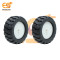 44mm x 18mm Hard Plastic Build Rubber Cover Wheel for N20 DC Micro Gear Motor Pack of 2